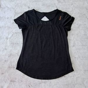 Reebok black athletic sport workout shirt sleeve mesh shirt. Size S.